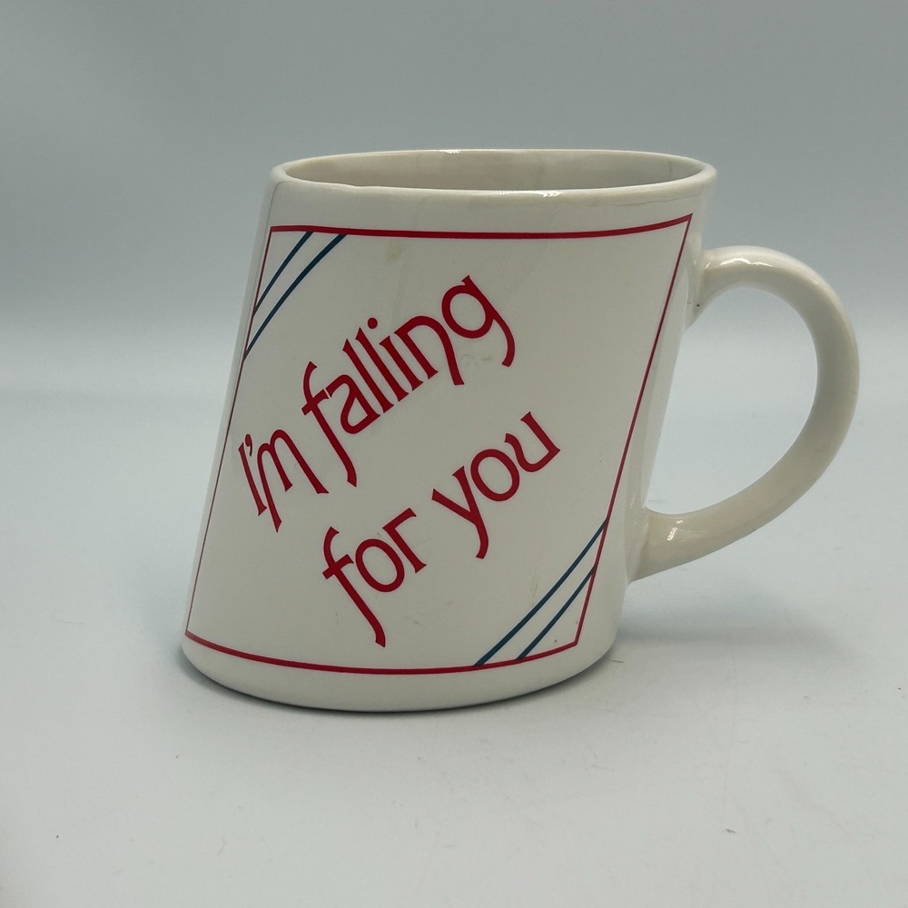 Vintage Papel MUG SLANTS‎ Novelty Coffee Mug Tea Cup - I'm Falling for You LOVE